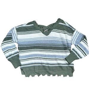 RUE 21 Deconstructed Oversized Striped Sweater Size L